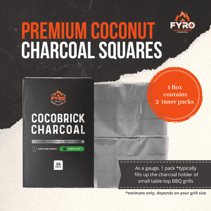 FYRO Cocobrick Premium Charcoal Squares (36pcs)